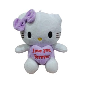 PELLUCHE CORAZON KITTY VIOLETA