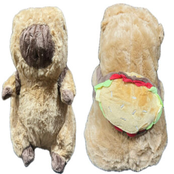 PELUCHE CAPYBARA C/MOCHILA HAMBURGUESA  20CM